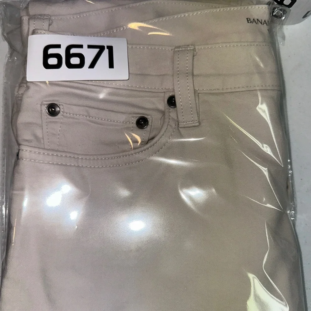 Banana Republic Traveler Slim Fit Pants Mens 31x30 Cream Off White 5-Pocket